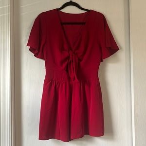 NWOT Red Keyhole Cut Romper